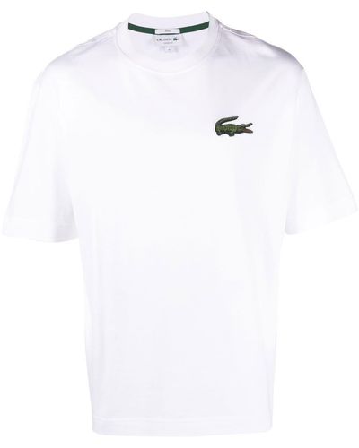 Lacoste Logo-embroidered Crew-neck T-shirt - White