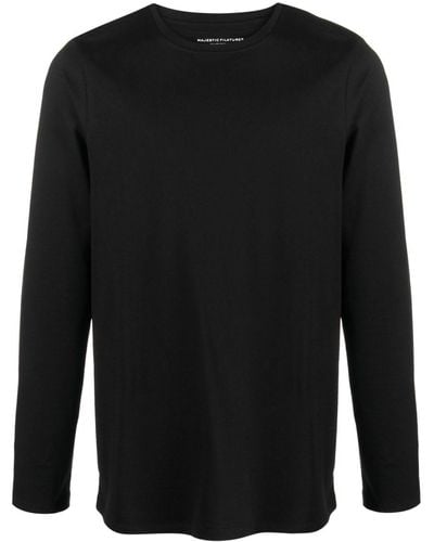 Majestic Filatures Long-sleeve Organic-cotton T-shirt - Black