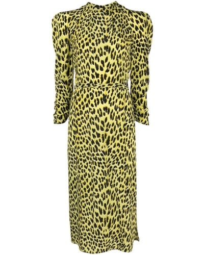 Zadig & Voltaire Racyl Leopard-print Silk Midi Dress - Green