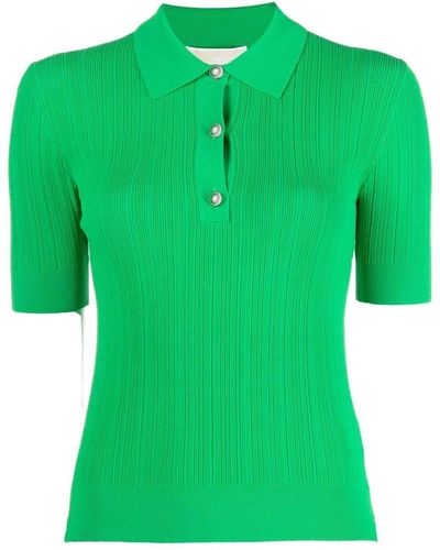 Michael Kors Textured Button-placket Polo Shirt - Green