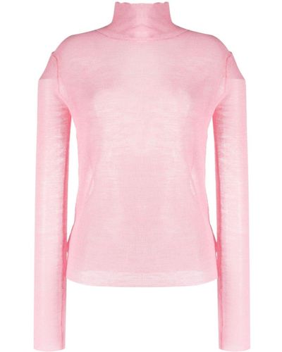 Jil Sander Semi-transparenter Pullover - Pink