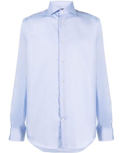 BOGGI Dobby Cotton Shirt - Blue