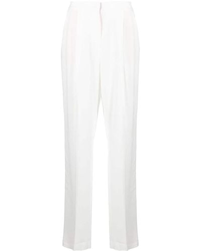 Emporio Armani Pantalon droit à détails de plis - Blanc