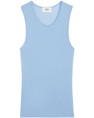 Ami Paris Semi-doorzichtige Tanktop - Blauw