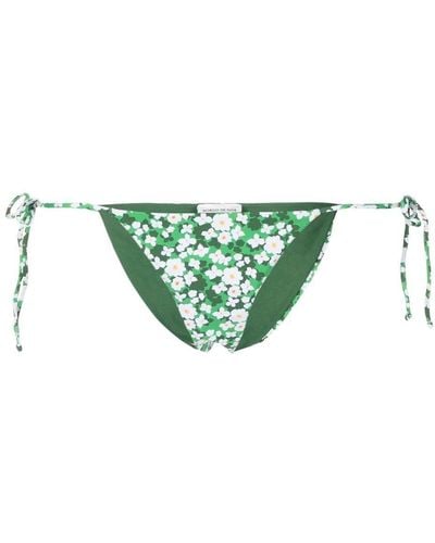 Borgo De Nor Floral-print Bikini Bottoms - Green