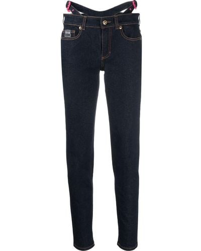 Versace Jeans Couture Skinny-Jeans mit Logo-Patch - Blau