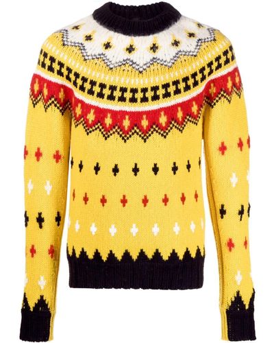 3 MONCLER GRENOBLE Wool & Alpaca-blend Crewneck Jumper - Yellow