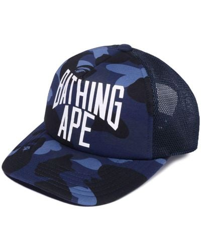 A Bathing Ape Camouflage-print baseball cap - Blu