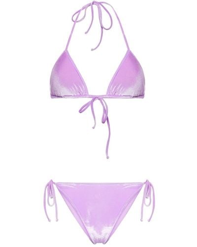 Mc2 Saint Barth Leah Virgo Velvet Bikini - Purple