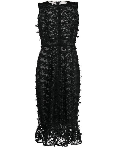 Cynthia Rowley Floral-lace Midi Dress - Black