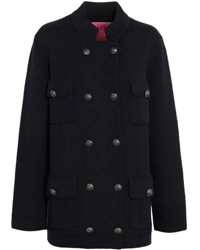 Barrie Cashmere-cotton Military Jacket - Black