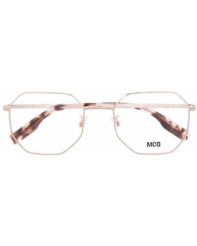 McQ Brille mit achteckigem Gestell - Mettallic