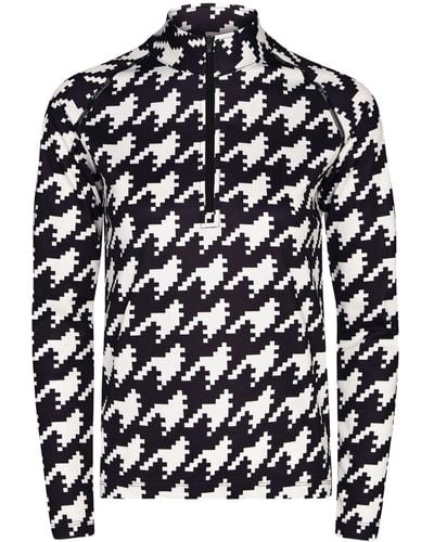 Perfect Moment Thermal Houndstooth Ski Top - Black