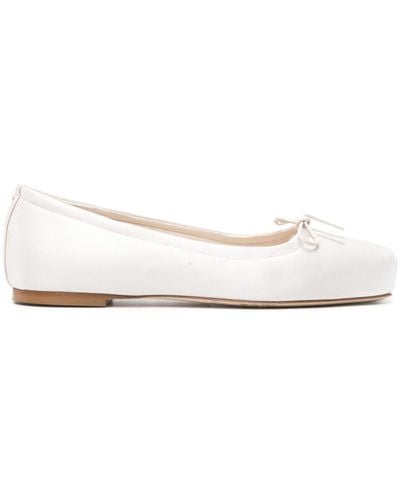Aeyde Square-toe Satin Ballerina Shoes - White