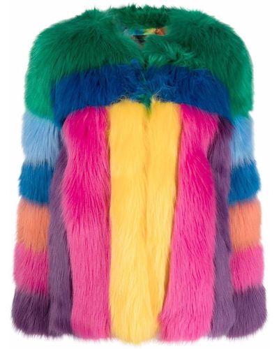Philipp Plein Patchwork Faux Fur Jacket - Pink