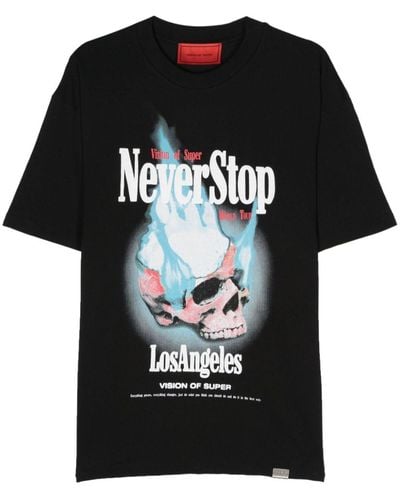 Vision Of Super Never Stop Cotton T-shirt - Black