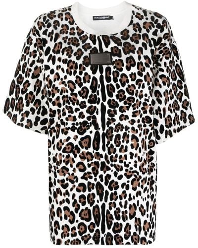Dolce & Gabbana Camiseta con estampado de leopardo - Negro