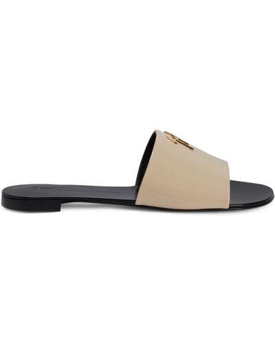 Giuseppe Zanotti Shirley Leather Slides - Natural