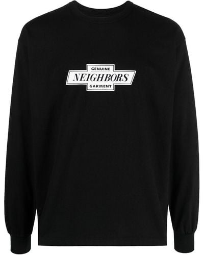 Neighborhood Logo-print Crew-neck Sweatshirt - Black