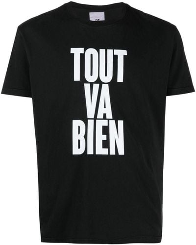 PT Torino T-shirt en coton à slogan imprimé - Noir