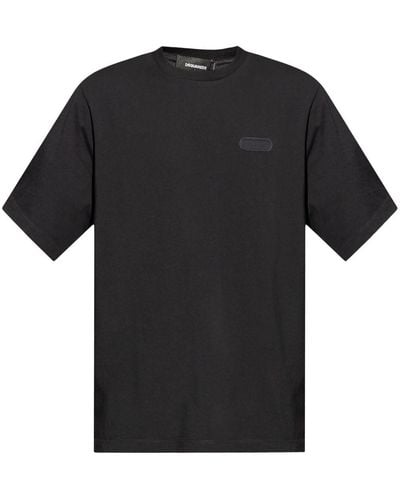 DSquared² Logo-appliquéd Cotton T-shirt - Black