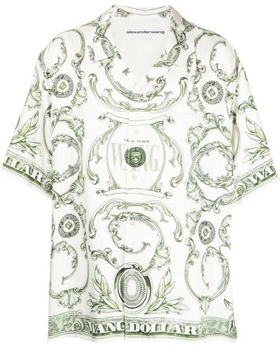 Alexander Wang Money-print Button-down Shirt - White