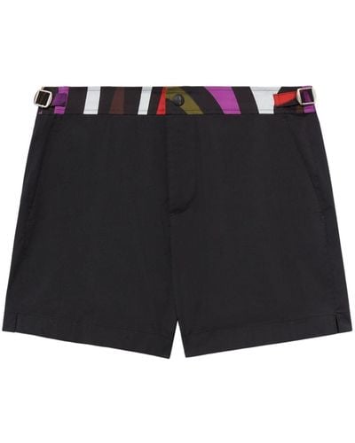 Emilio Pucci Marmo-print Swim Shorts - Black