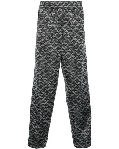 adidas Firebird Monogram-print Trousers - Grey
