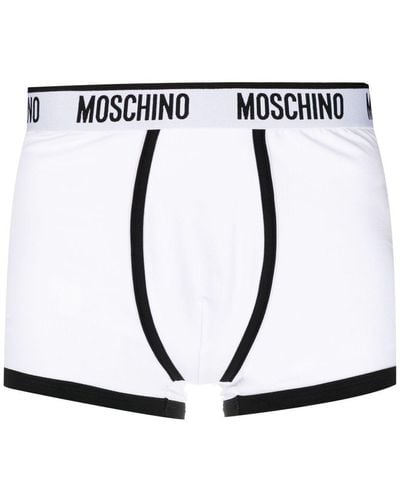 Moschino Boxer con banda logo - Bianco
