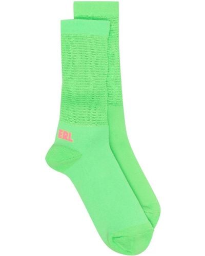 ERL Logo-print Socks - Green