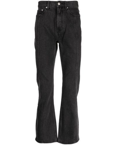 Izzue Logo-patch Cotton-blend Straight-leg Jeans - Black