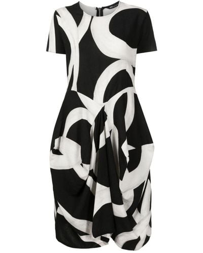 UMA | Raquel Davidowicz Abstract-pattern Draped Dress - Black