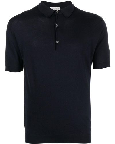 John Smedley Fine-knit Polo Shirt - Black