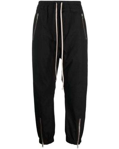 Rick Owens Zip-detail Drawstring Jersey sweatpants - Black