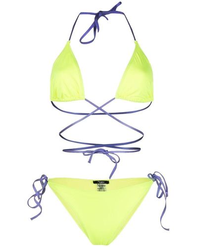 Noire Swimwear Bikini Tanning con diseño cruzado - Amarillo