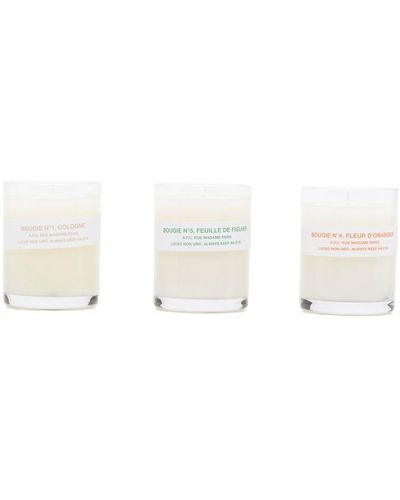 A.P.C. Set di candele profumate - Bianco