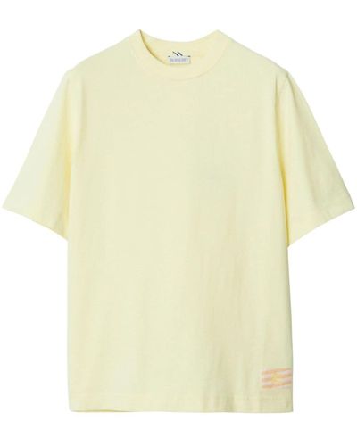 Burberry T-shirt en coton à logo EKD - Jaune