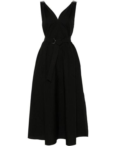 Brunello Cucinelli Belted Sleeveless Dress - Black