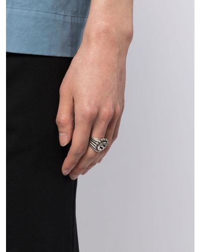 Gucci Siegelring aus Silber mit GG - Schwarz