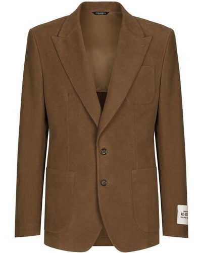 Dolce & Gabbana Single-breasted Suit Jacket - Brown