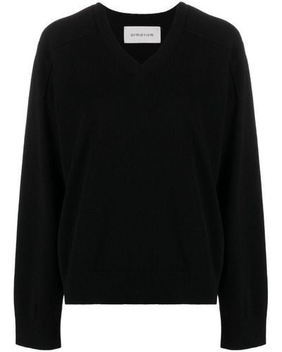 ARMARIUM V-neck Knitted Sweater - Black