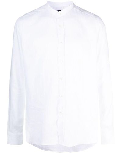 Mp Massimo Piombo Overhemd Met Gewelfde Zoom - Wit