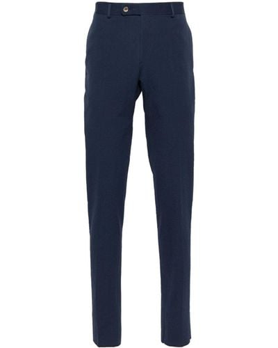 Gabriele Pasini Pantalones slim con tejido seersucker - Azul
