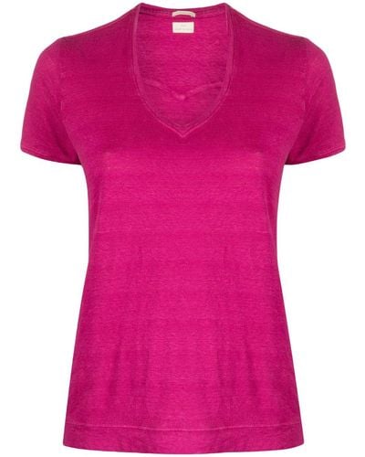 Massimo Alba Linnen T-shirt - Roze