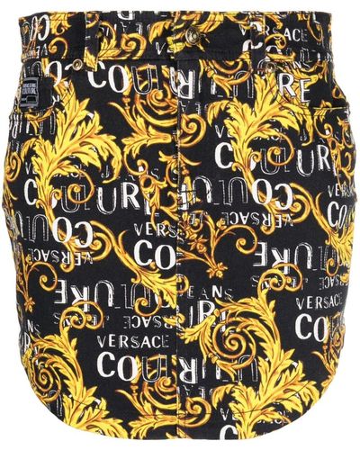 Versace Jeans Couture Jeans-Minirock mit Couture-Print - Mettallic