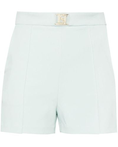 Elisabetta Franchi Logo-plaque Crepe Shorts - White