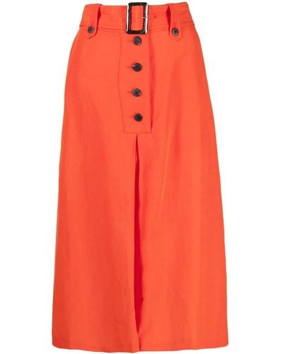 Paul Smith Pleated A-line Midi Skirt - Red