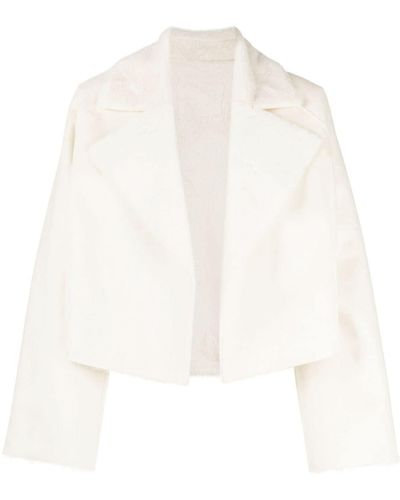 Izzue Faux-fur Cropped Jacket - White