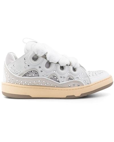 Lanvin Sneakers Curb con strass - Bianco