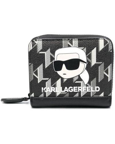 Karl Lagerfeld Ikonik Karl 二つ折り財布 - ブラック